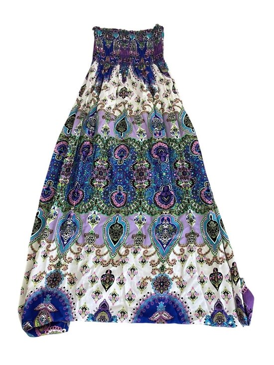 Espresso Dresses & Skirts - Espresso Womens Paisley Maxi Dress Smocked Bodice Boho Style Size Small